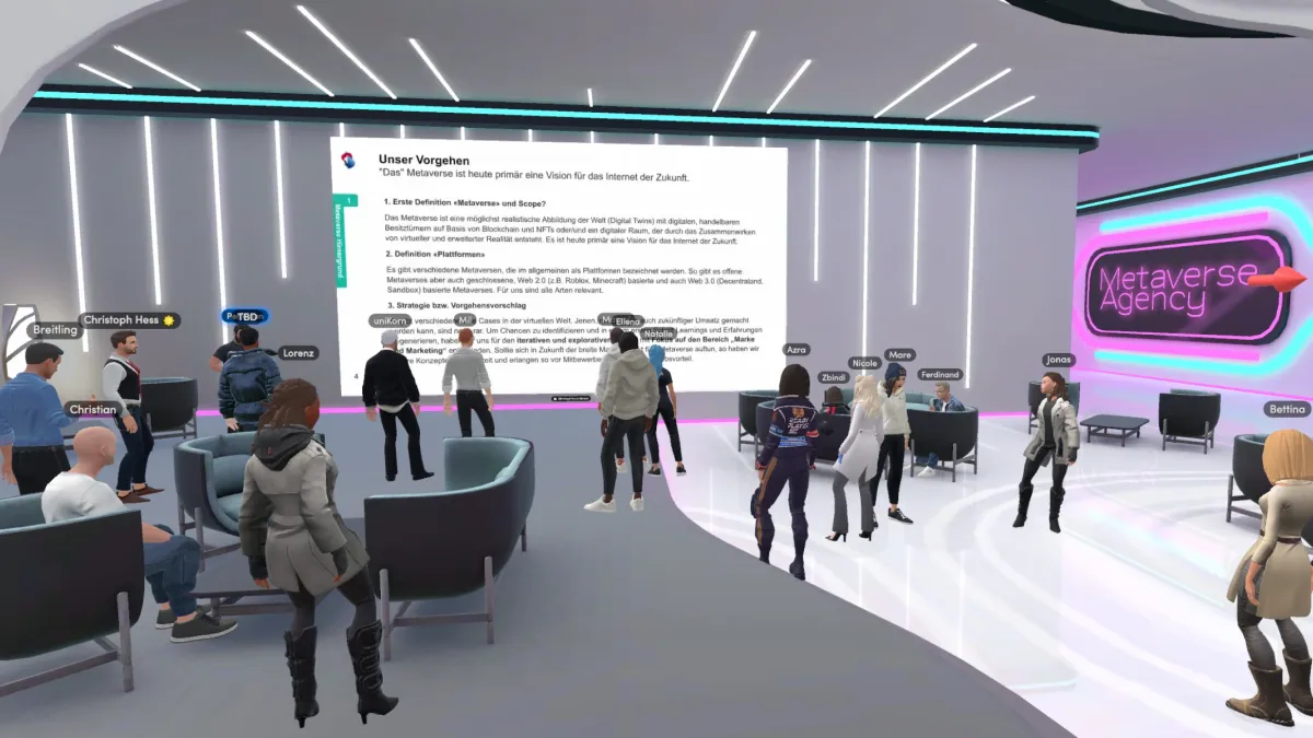 Meet & Greet at the «Metaverse Agency»: Swisscom expert shows use cases in Metaverse